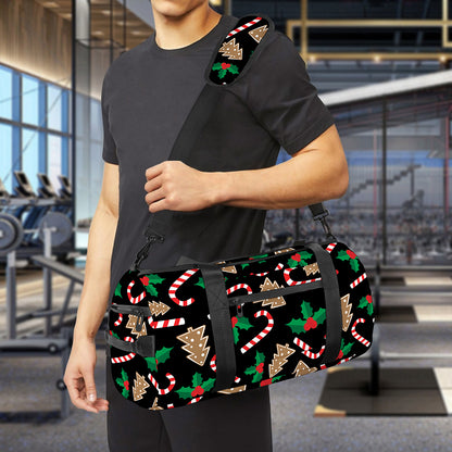 Christmas Cookie And Candy Pattern Print Gym Bag
