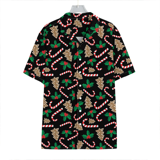 Christmas Cookie And Candy Pattern Print Hawaiian Shirt