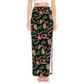 Christmas Cookie And Candy Pattern Print High Slit Maxi Skirt
