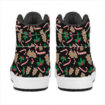 Christmas Cookie And Candy Pattern Print High Top Leather Sneakers