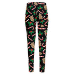 Christmas Cookie And Candy Pattern Print High-Waisted Pocket Leggings