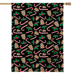 Christmas Cookie And Candy Pattern Print House Flag