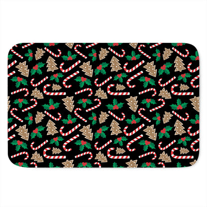 Christmas Cookie And Candy Pattern Print Indoor Door Mat