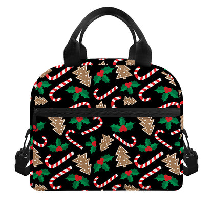 Christmas Cookie And Candy Pattern Print Insulated Lunch Bag