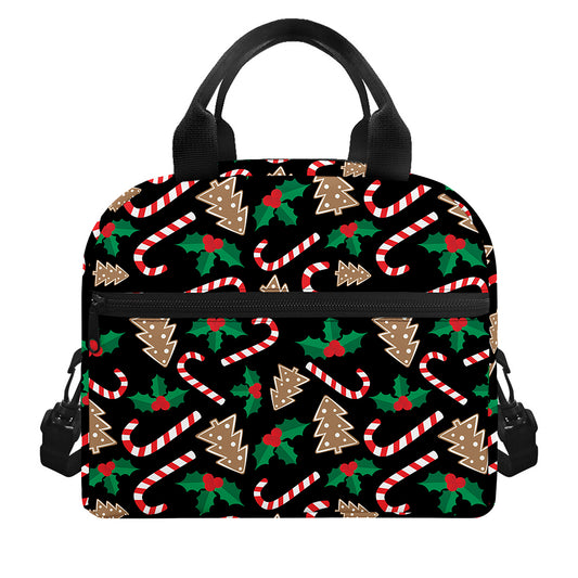 Christmas Cookie And Candy Pattern Print Insulated Lunch Bag