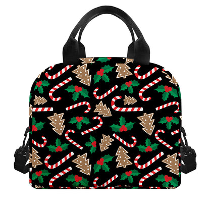 Christmas Cookie And Candy Pattern Print Insulated Lunch Bag