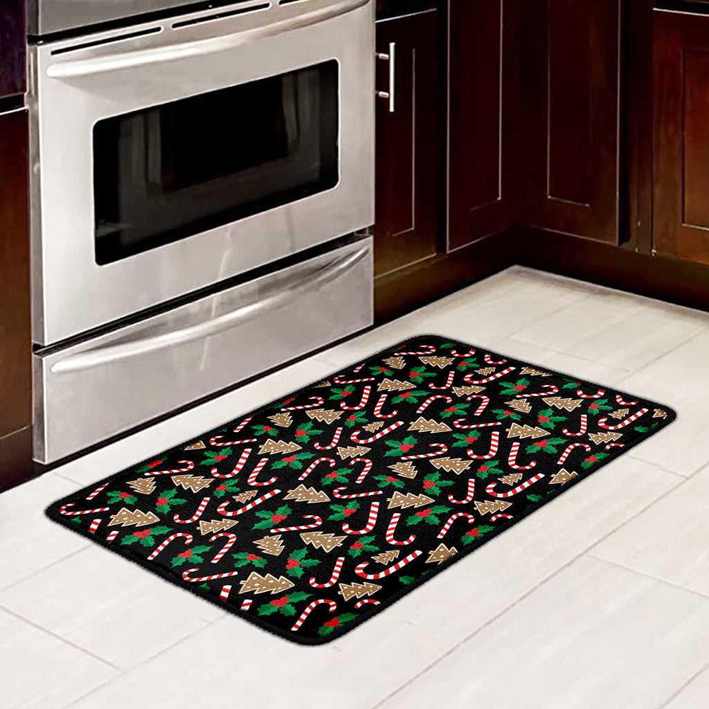 Christmas Cookie And Candy Pattern Print Kitchen Mat