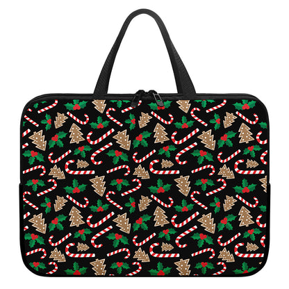 Christmas Cookie And Candy Pattern Print Laptop Sleeve With Handle