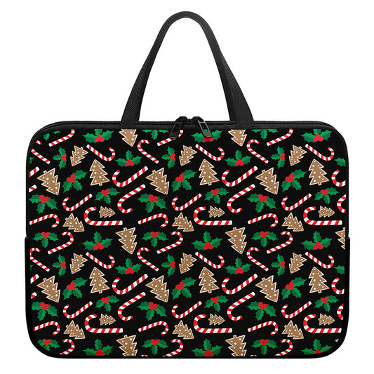 Christmas Cookie And Candy Pattern Print Laptop Sleeve With Handle