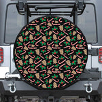 Christmas Cookie And Candy Pattern Print Leather Spare Tire Cover