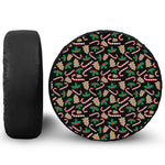 Christmas Cookie And Candy Pattern Print Leather Spare Tire Cover