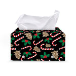 Christmas Cookie And Candy Pattern Print Leather Tissue Box Cover