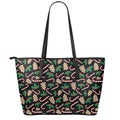 Christmas Cookie And Candy Pattern Print Leather Tote Bag With Zipper