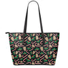 Christmas Cookie And Candy Pattern Print Leather Tote Bag