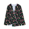 Christmas Cookie And Candy Pattern Print Long Sleeve Short Coat