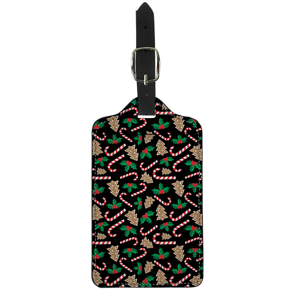 Christmas Cookie And Candy Pattern Print Luggage Tag