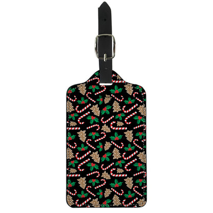 Christmas Cookie And Candy Pattern Print Luggage Tag