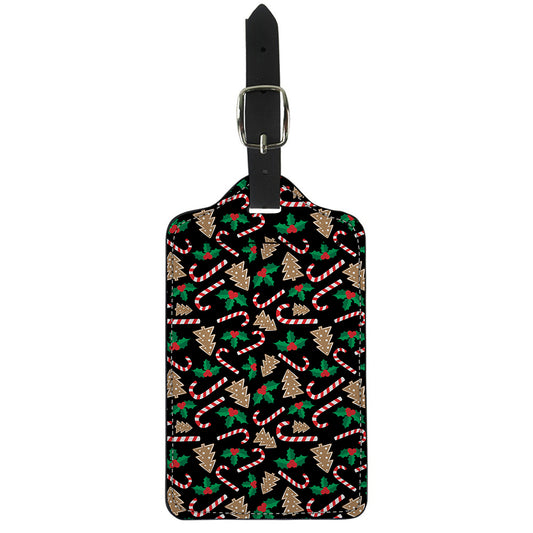 Christmas Cookie And Candy Pattern Print Luggage Tag
