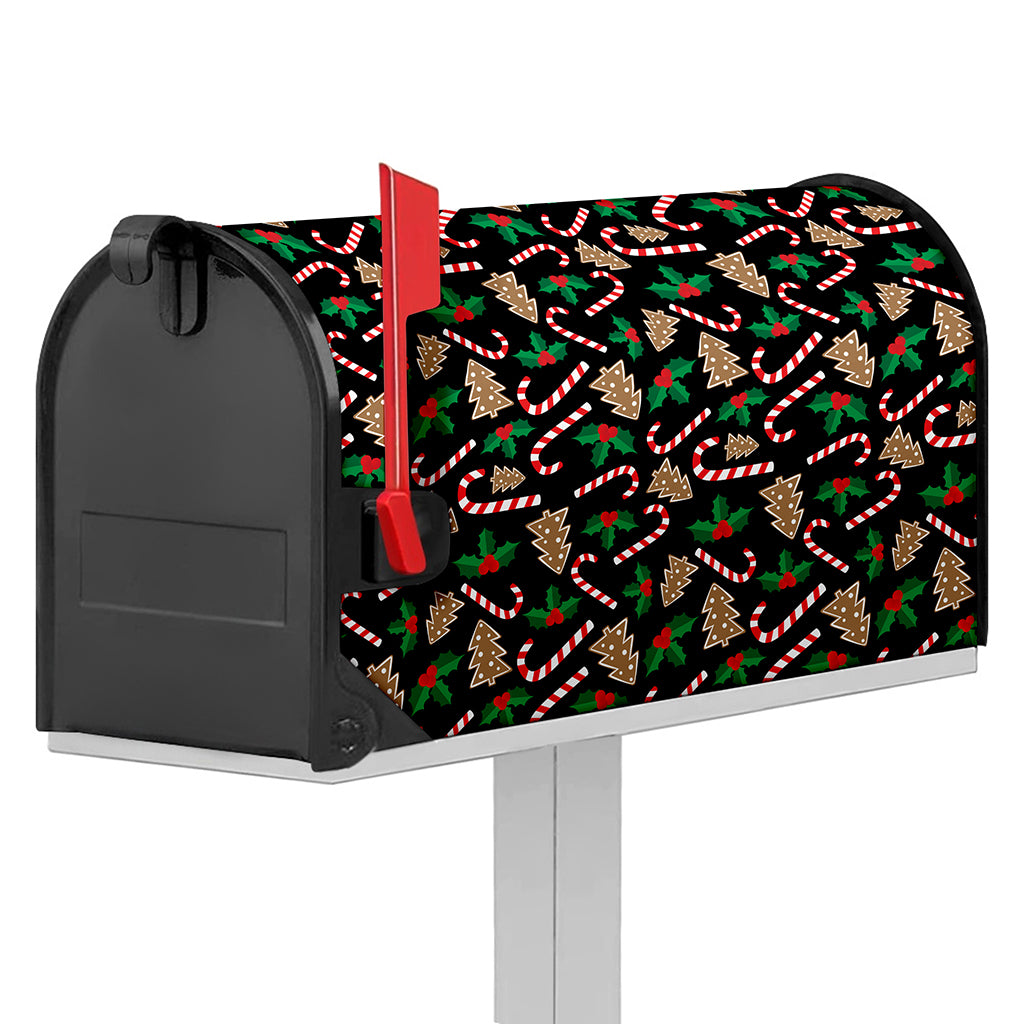 Christmas Cookie And Candy Pattern Print Mailbox Cover