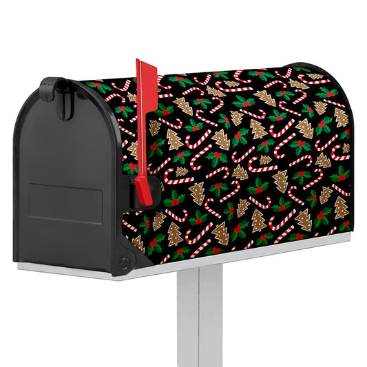 Christmas Cookie And Candy Pattern Print Mailbox Cover