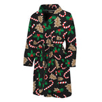Christmas Cookie And Candy Pattern Print Men's Bathrobe