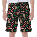 Christmas Cookie And Candy Pattern Print Men's Beach Shorts