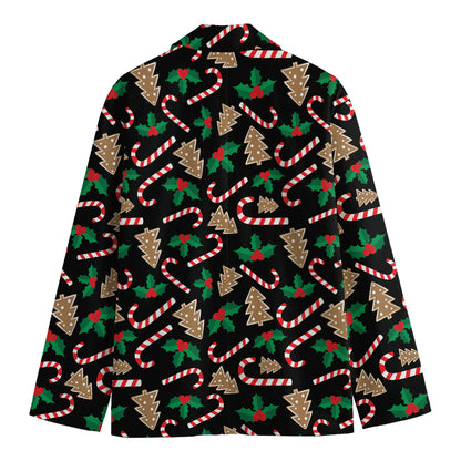 Christmas Cookie And Candy Pattern Print Men's Blazer