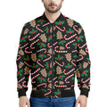 Christmas Cookie And Candy Pattern Print Men's Bomber Jacket