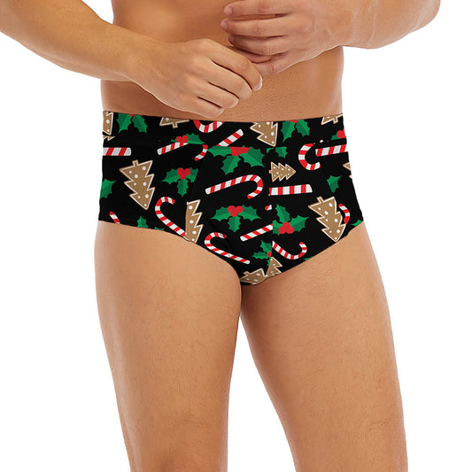 Christmas Cookie And Candy Pattern Print Men's Briefs