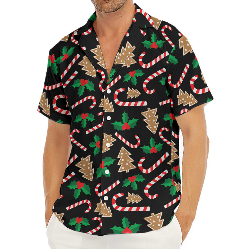 Christmas Cookie And Candy Pattern Print Men's Deep V-Neck Shirt