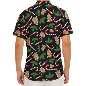 Christmas Cookie And Candy Pattern Print Men's Deep V-Neck Shirt