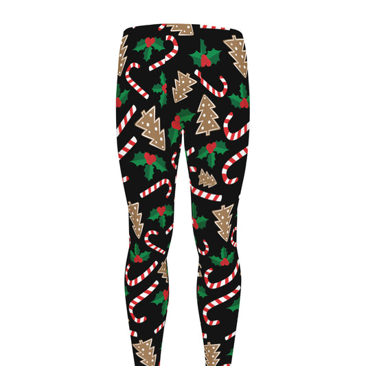 Christmas Cookie And Candy Pattern Print Men's leggings