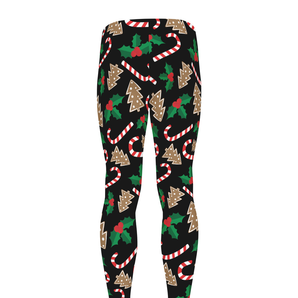 Christmas Cookie And Candy Pattern Print Men's leggings