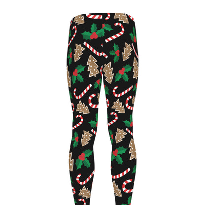 Christmas Cookie And Candy Pattern Print Men's leggings