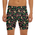 Christmas Cookie And Candy Pattern Print Men's Long Boxer Briefs