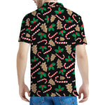 Christmas Cookie And Candy Pattern Print Men's Polo Shirt