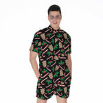 Christmas Cookie And Candy Pattern Print Men's Rompers