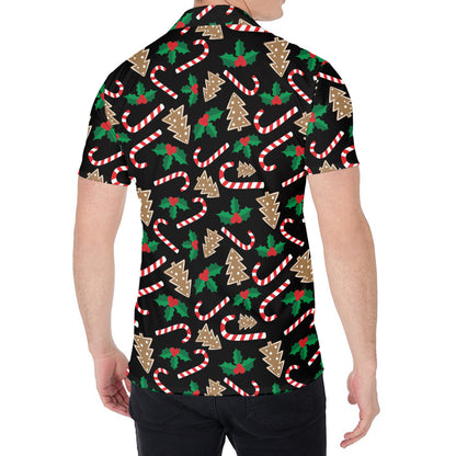 Christmas Cookie And Candy Pattern Print Men's Shirt