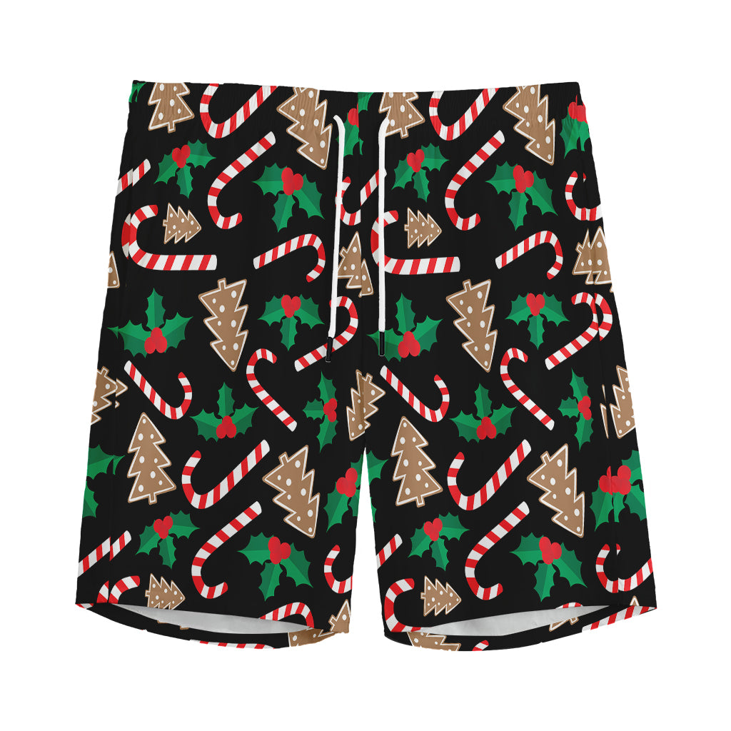 Christmas Cookie And Candy Pattern Print Men's Sports Shorts