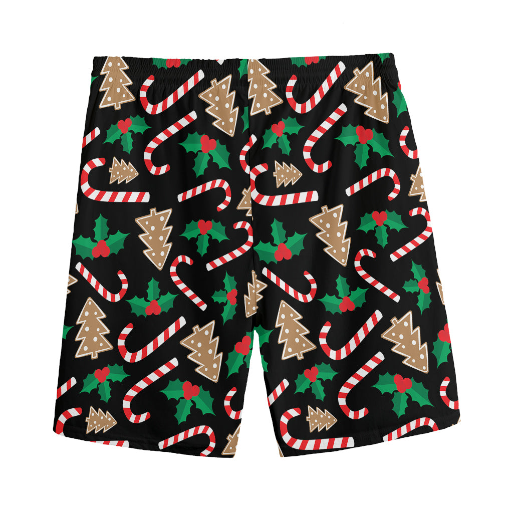 Christmas Cookie And Candy Pattern Print Men's Sports Shorts