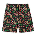 Christmas Cookie And Candy Pattern Print Men's Swim Trunks