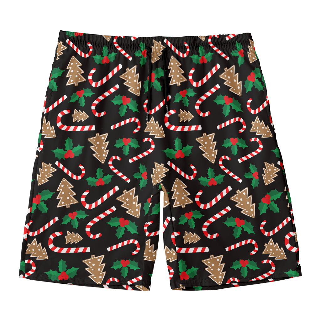 Christmas Cookie And Candy Pattern Print Men's Swim Trunks
