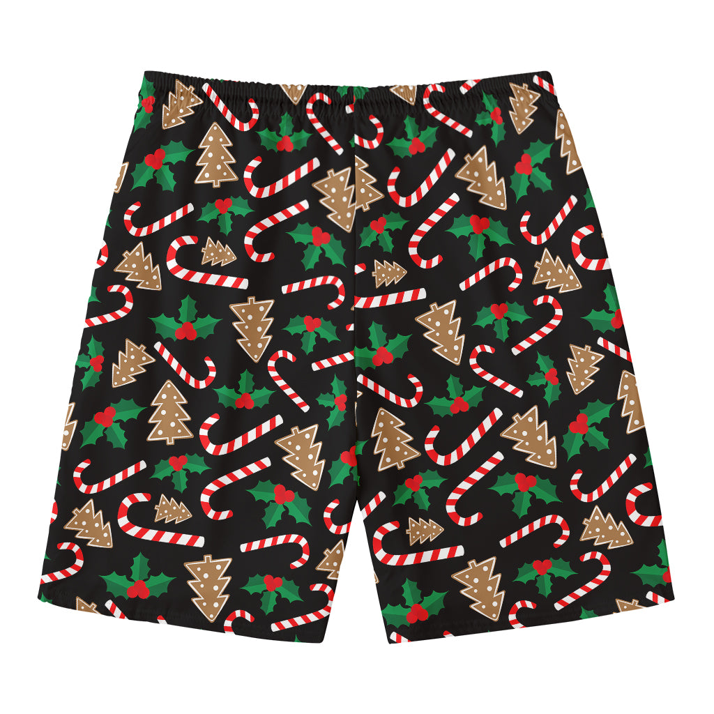 Christmas Cookie And Candy Pattern Print Men's Swim Trunks
