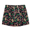 Christmas Cookie And Candy Pattern Print Mesh Shorts