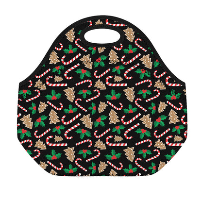 Christmas Cookie And Candy Pattern Print Neoprene Lunch Bag
