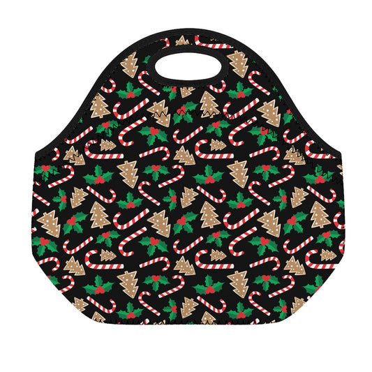 Christmas Cookie And Candy Pattern Print Neoprene Lunch Bag