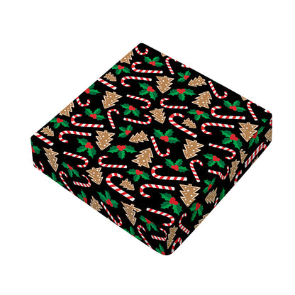 Christmas Cookie And Candy Pattern Print Outdoor Seat Cushion Cover