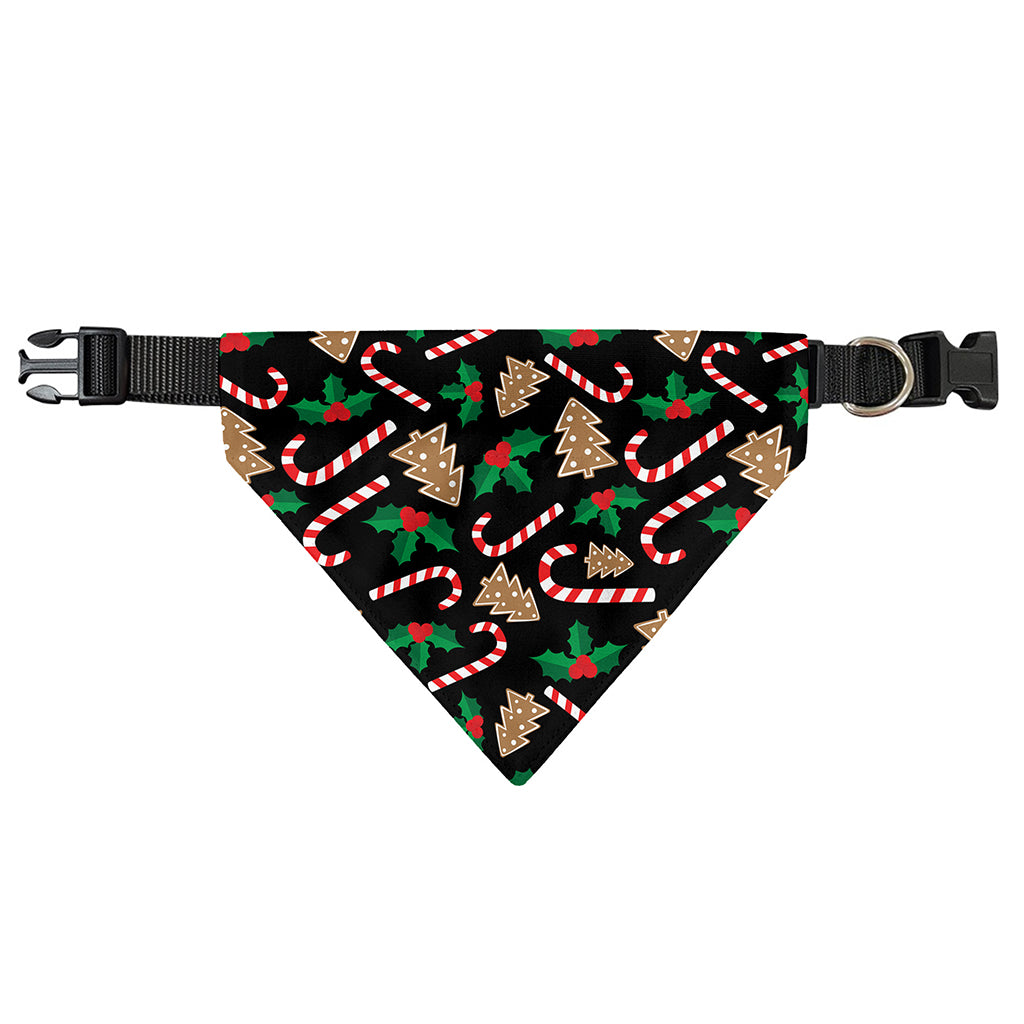 Christmas Cookie And Candy Pattern Print Over The Collar Dog Bandana