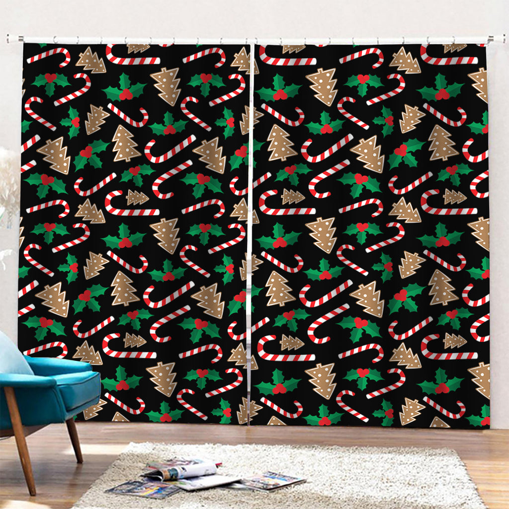 Christmas Cookie And Candy Pattern Print Pencil Pleat Curtains