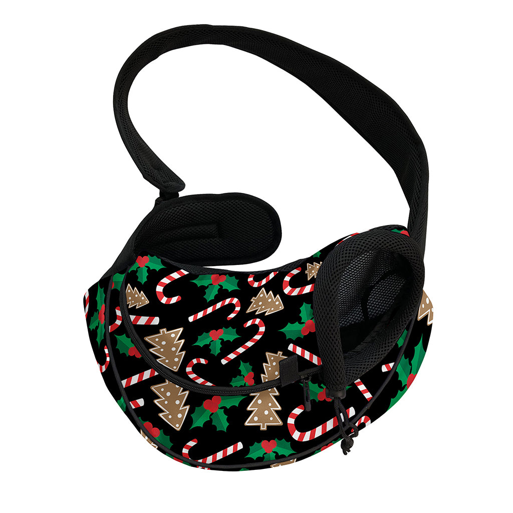 Christmas Cookie And Candy Pattern Print Pet Sling Carrier